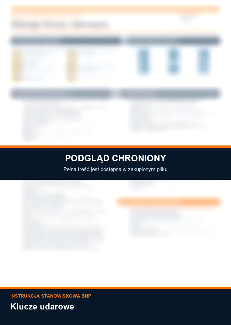 Instrukcja BHP - Klucze udarowe - chroniony podgląd instrukcji stanowiskowej