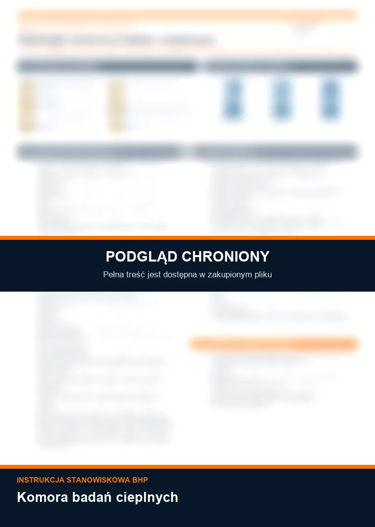 Instrukcja BHP - Komora badań cieplnych - chroniony podgląd instrukcji stanowiskowej