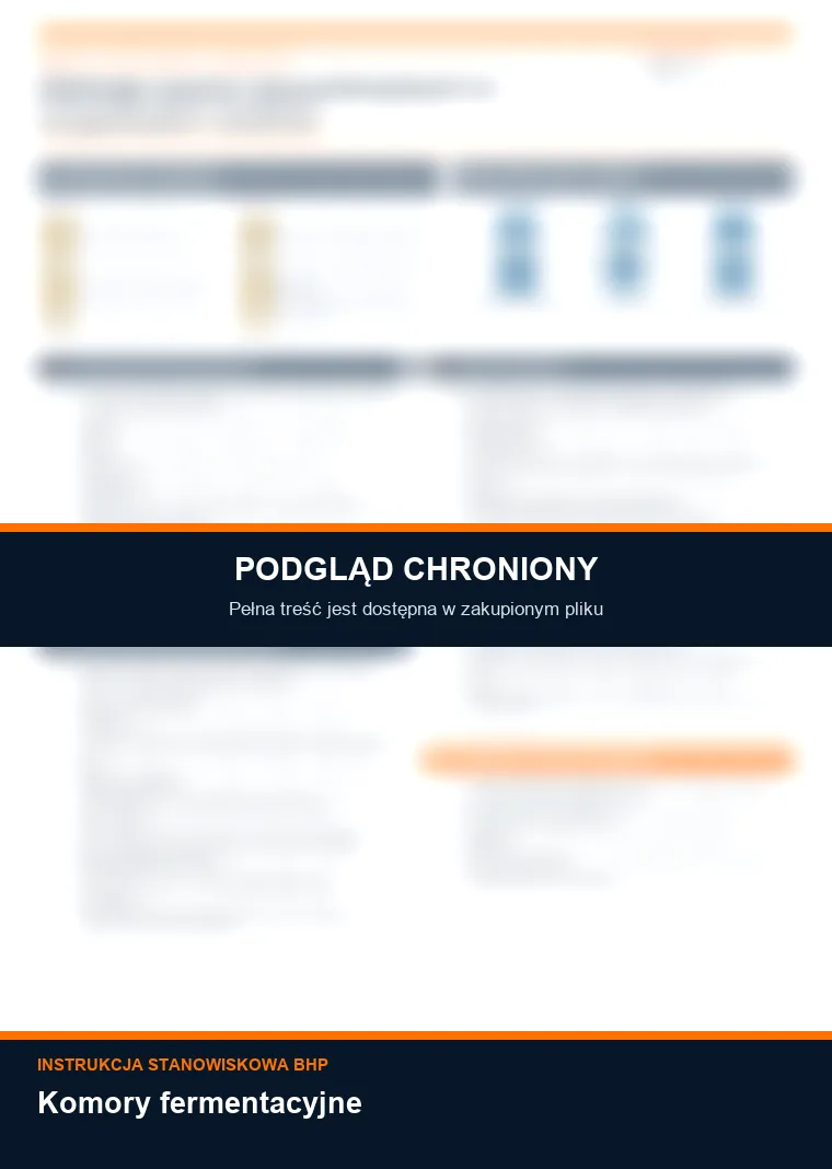 Instrukcja BHP - Komory fermentacyjne - chroniony podgląd instrukcji stanowiskowej