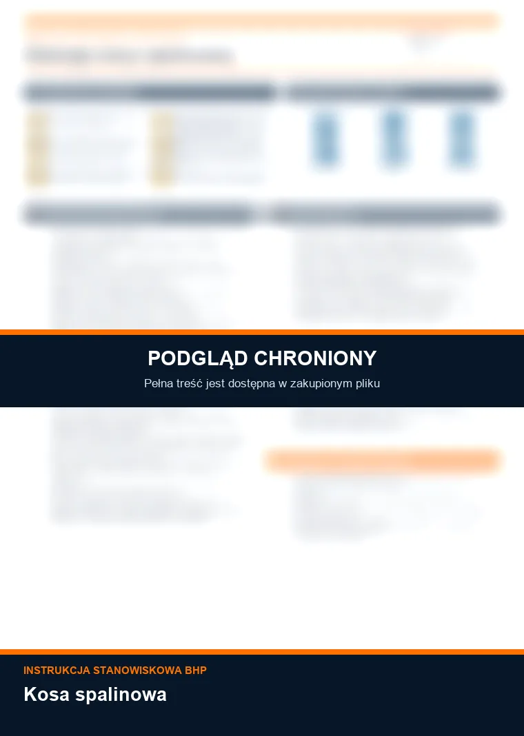 Instrukcja BHP - Kosa spalinowa - chroniony podgląd instrukcji stanowiskowej