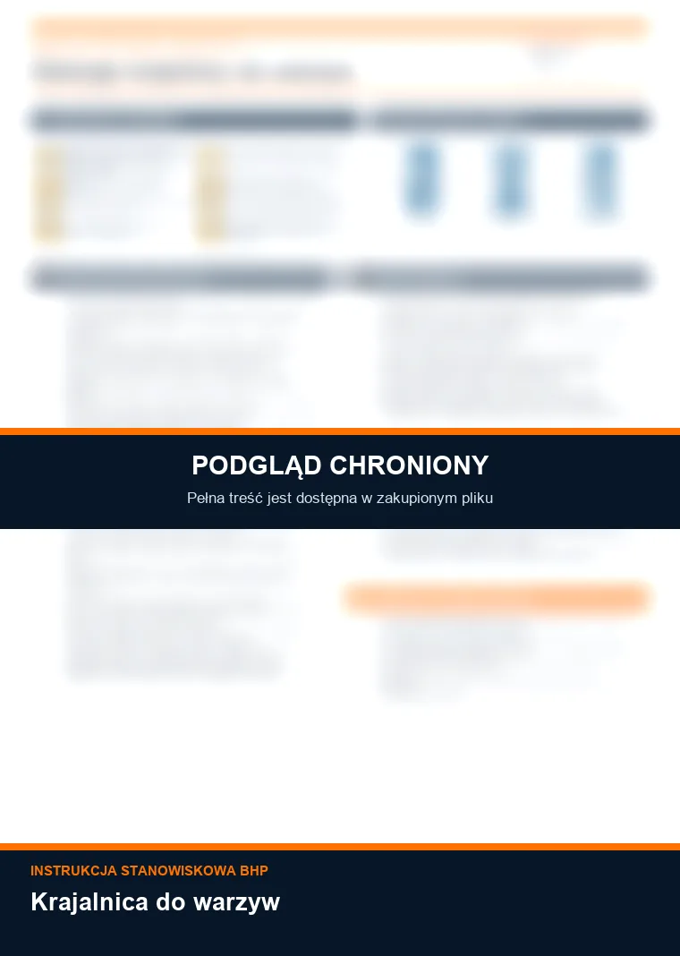 Instrukcja BHP - Krajalnica do warzyw - chroniony podgląd instrukcji stanowiskowej