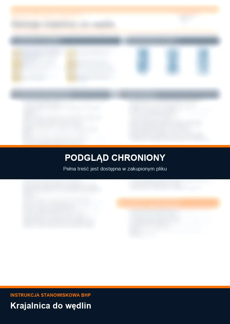 Instrukcja BHP - Krajalnica do wędlin - chroniony podgląd instrukcji stanowiskowej