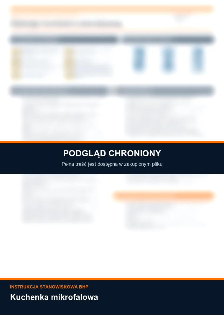 Instrukcja BHP - Kuchenka mikrofalowa - chroniony podgląd instrukcji stanowiskowej