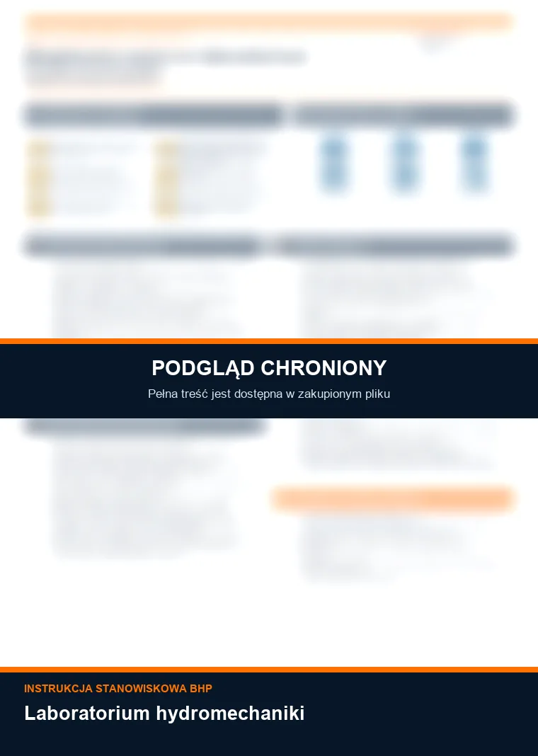 Instrukcja BHP - Laboratorium hydromechaniki - chroniony podgląd instrukcji stanowiskowej