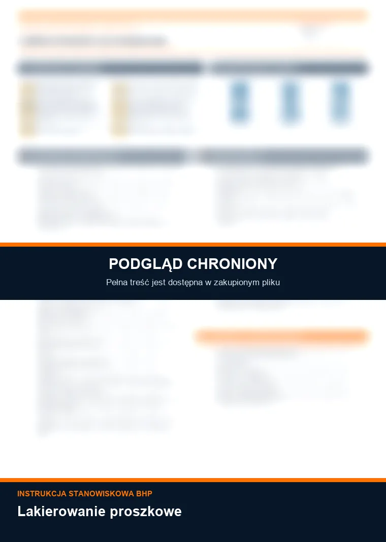 Instrukcja BHP - Lakierowanie proszkowe - chroniony podgląd instrukcji stanowiskowej