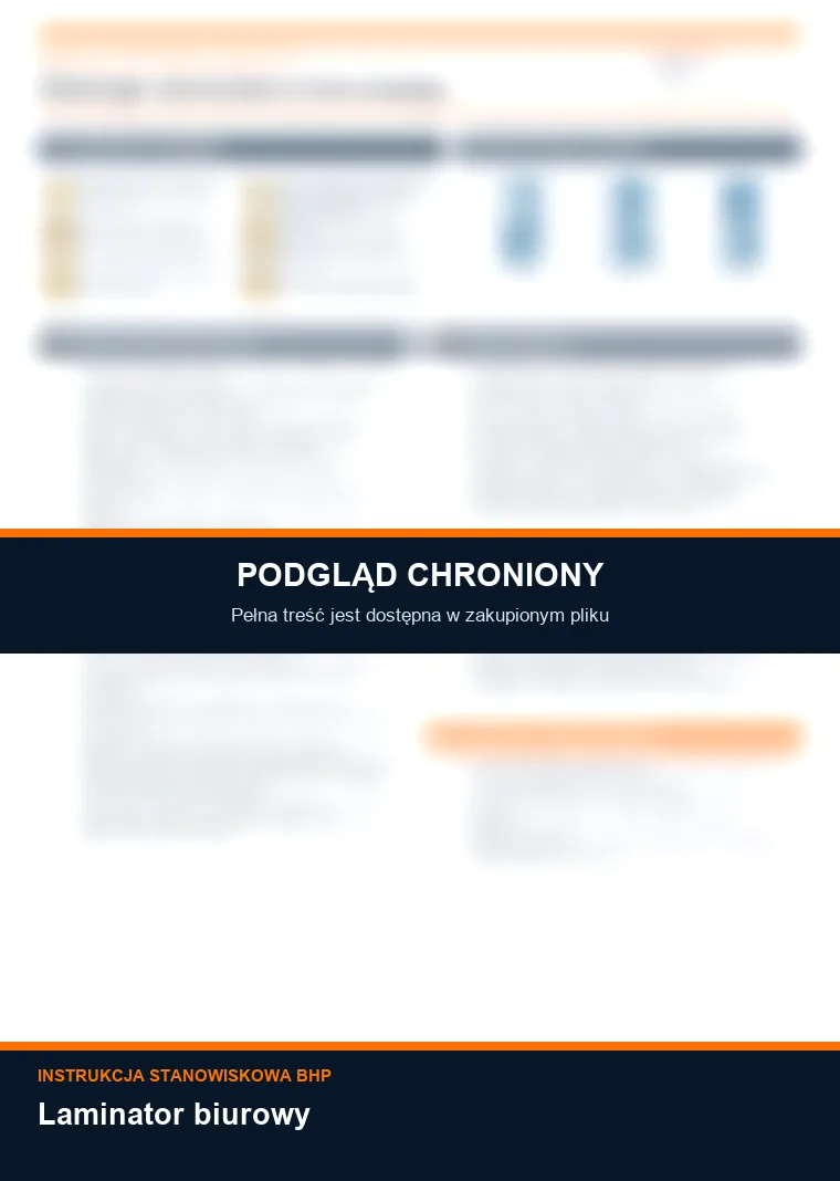 Instrukcja BHP - Laminator biurowy - chroniony podgląd instrukcji stanowiskowej