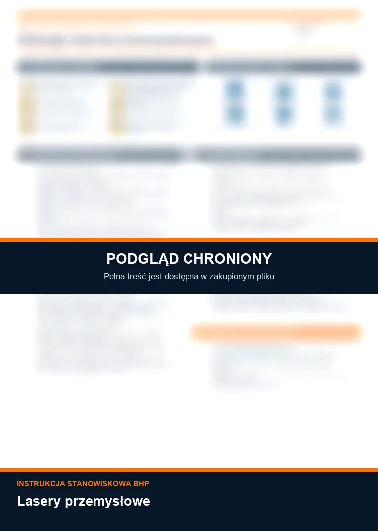 Instrukcja BHP - Lasery przemysłowe - chroniony podgląd instrukcji stanowiskowej