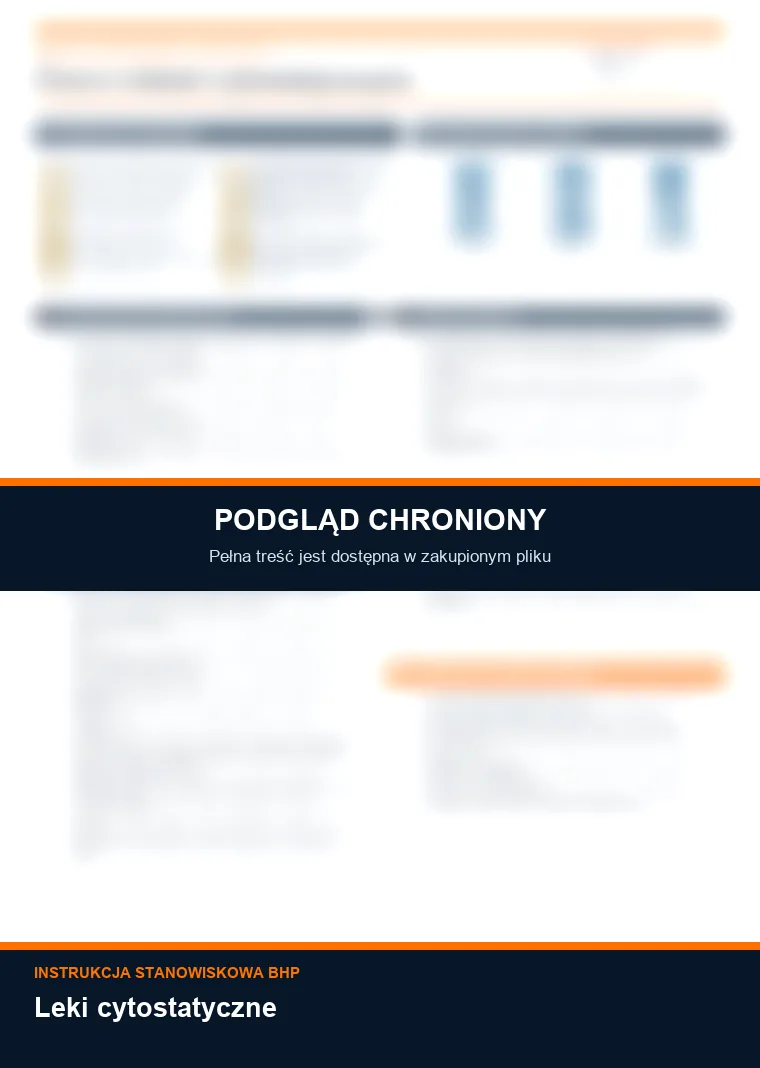 Instrukcja BHP - Leki cytostatyczne - chroniony podgląd instrukcji stanowiskowej