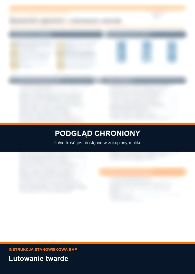 Instrukcja BHP - Lutowanie twarde - chroniony podgląd instrukcji stanowiskowej