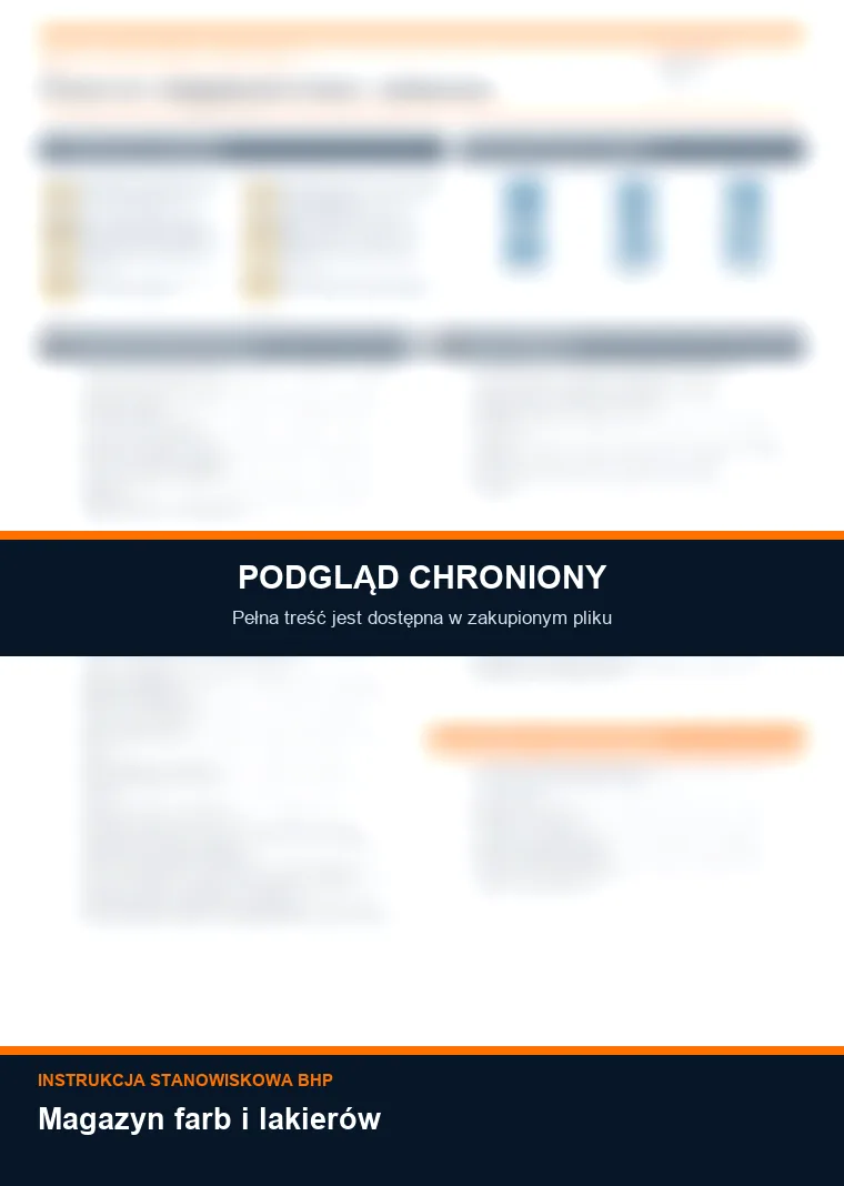 Instrukcja BHP - Magazyn farb i lakierów - chroniony podgląd instrukcji stanowiskowej