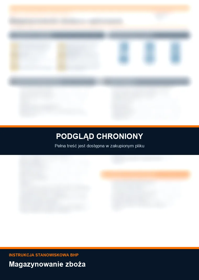 Instrukcja BHP - Magazynowanie zboża - chroniony podgląd instrukcji stanowiskowej