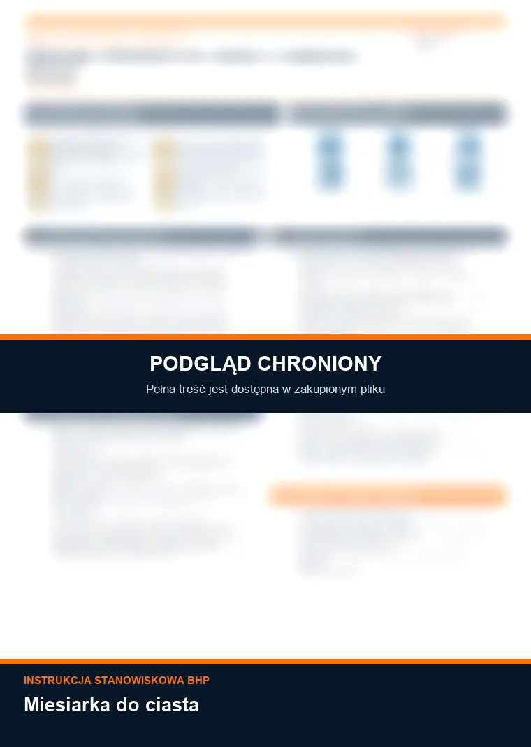 Instrukcja BHP - Miesiarka do ciasta - chroniony podgląd instrukcji stanowiskowej