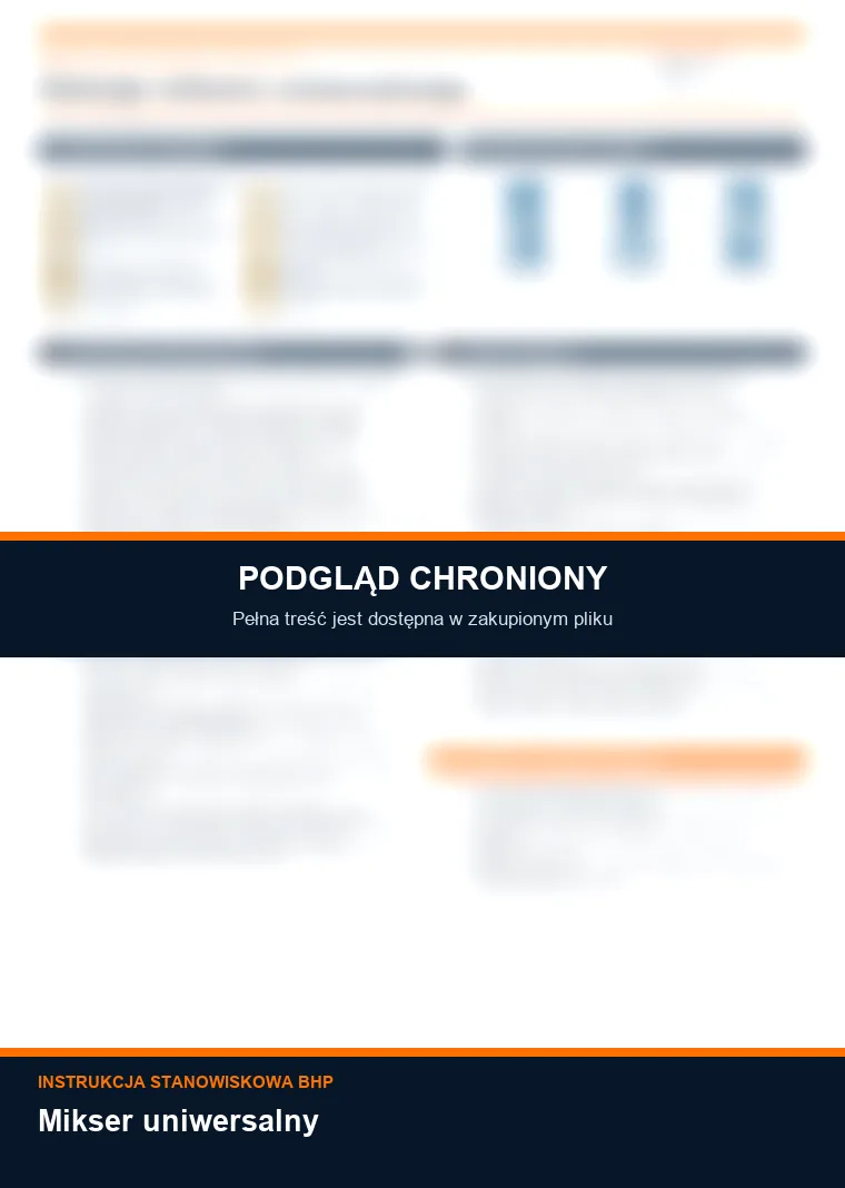 Instrukcja BHP - Mikser uniwersalny - chroniony podgląd instrukcji stanowiskowej