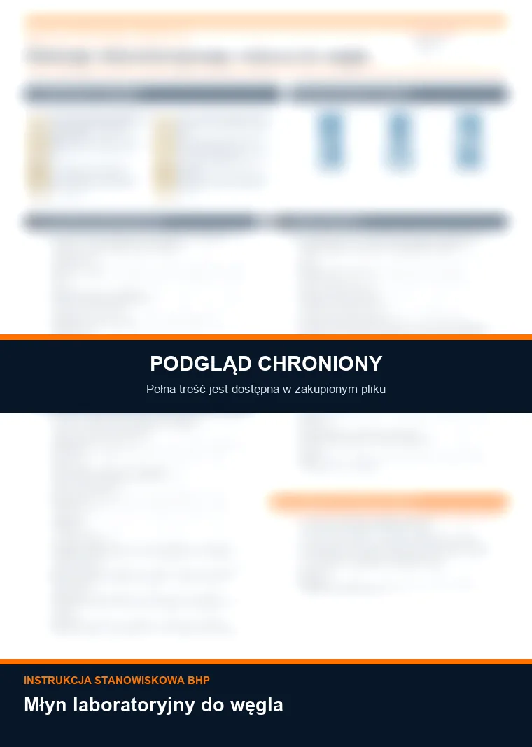 Instrukcja BHP - Młyn laboratoryjny do węgla - chroniony podgląd instrukcji stanowiskowej