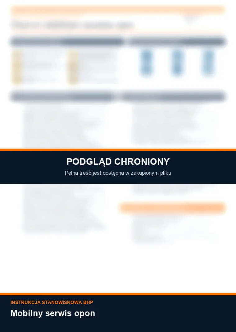 Instrukcja BHP - Mobilny serwis opon - chroniony podgląd instrukcji stanowiskowej