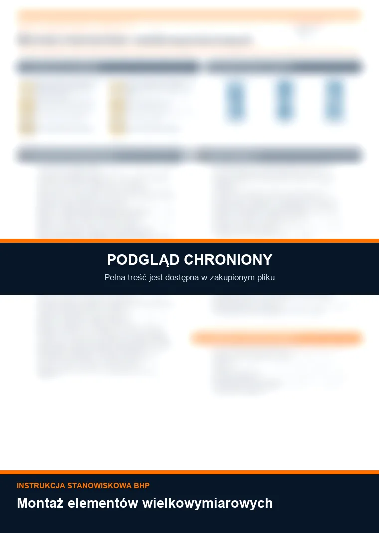 Instrukcja BHP - Montaż elementów wielkowymiarowych - chroniony podgląd instrukcji stanowiskowej