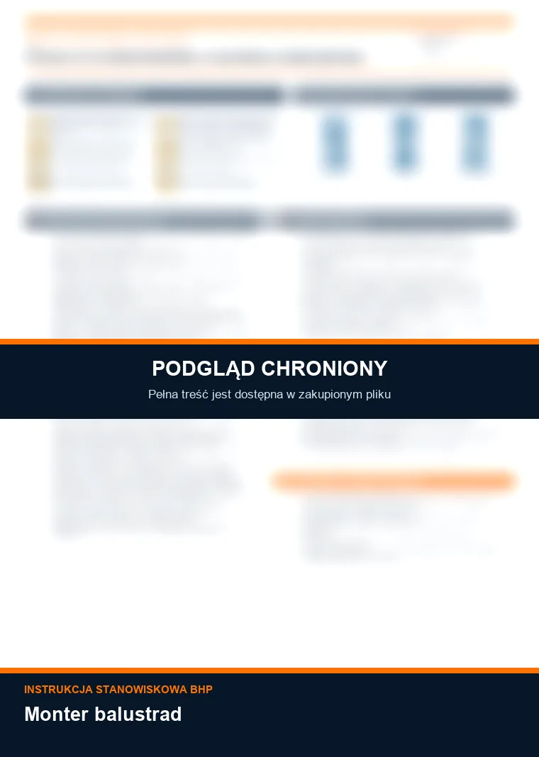 Instrukcja BHP - Monter balustrad - chroniony podgląd instrukcji stanowiskowej