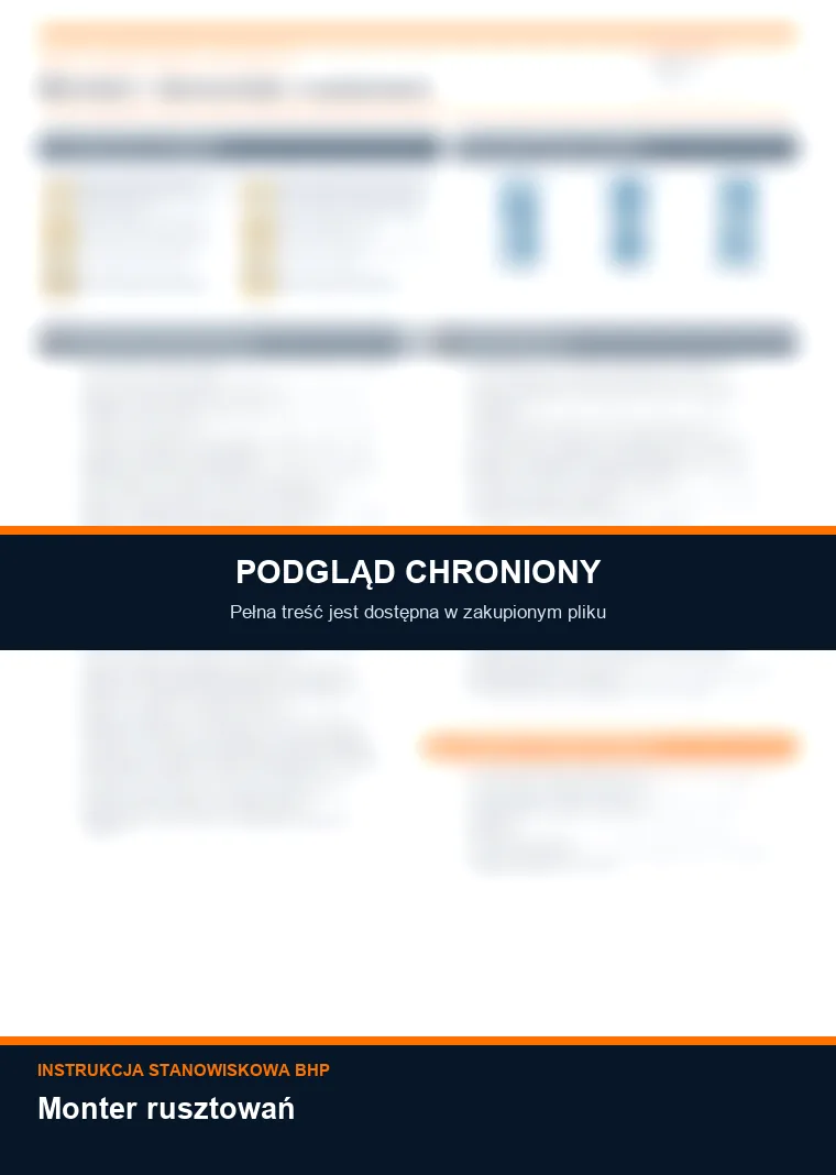 Instrukcja BHP - Monter rusztowań - chroniony podgląd instrukcji stanowiskowej