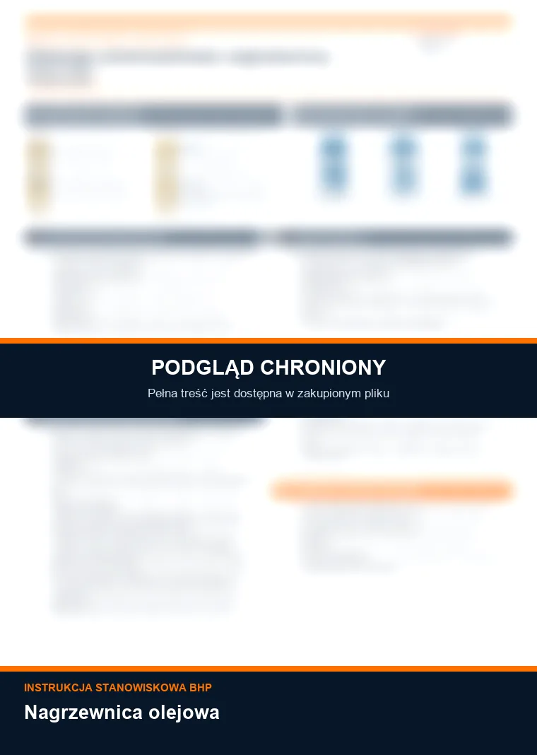 Instrukcja BHP - Nagrzewnica olejowa - chroniony podgląd instrukcji stanowiskowej
