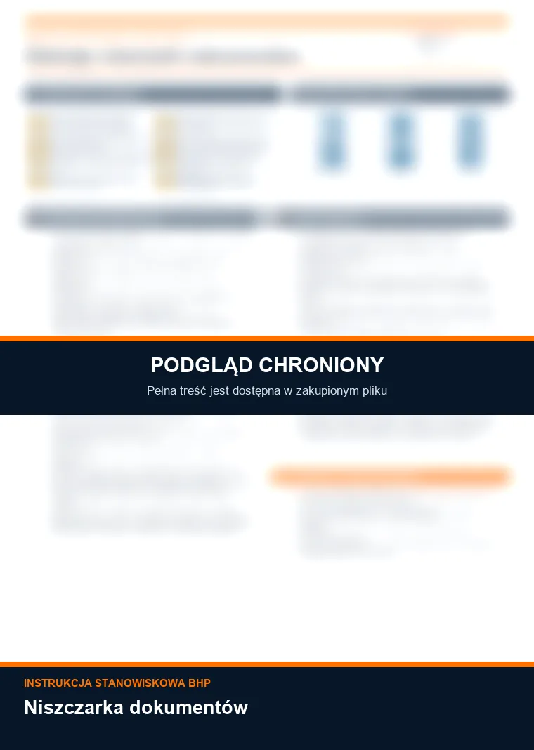 Instrukcja BHP - Niszczarka dokumentów - chroniony podgląd instrukcji stanowiskowej