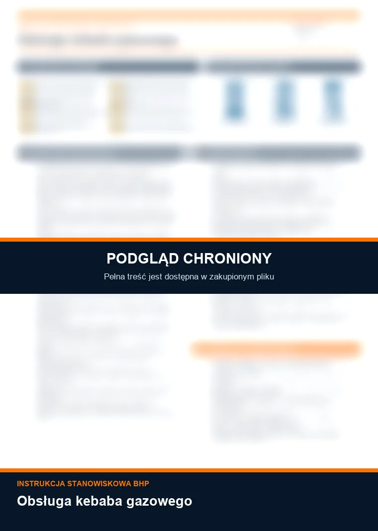 Instrukcja BHP - Obsługa kebaba gazowego - chroniony podgląd instrukcji stanowiskowej