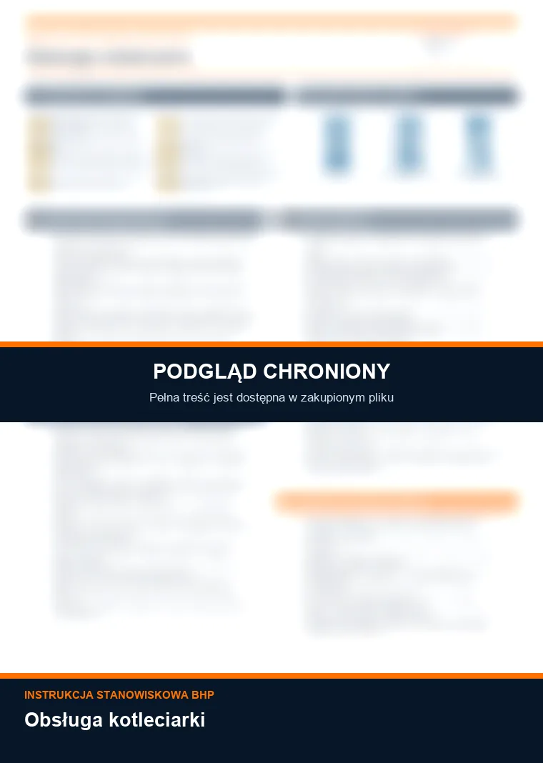 Instrukcja BHP - Obsługa kotleciarki - chroniony podgląd instrukcji stanowiskowej
