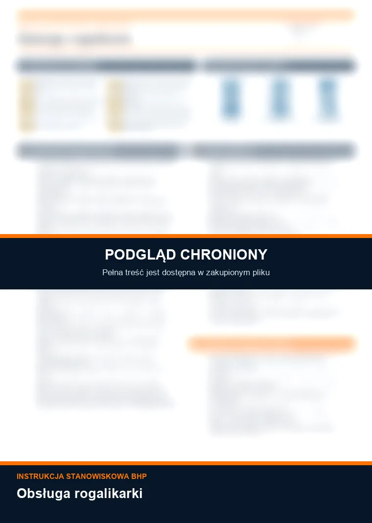 Instrukcja BHP - Obsługa rogalikarki - chroniony podgląd instrukcji stanowiskowej