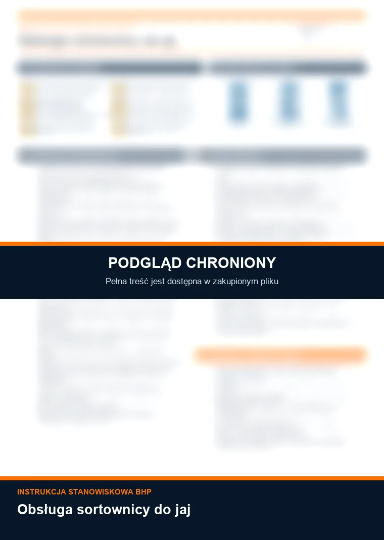 Instrukcja BHP - Obsługa sortownicy do jaj - chroniony podgląd instrukcji stanowiskowej