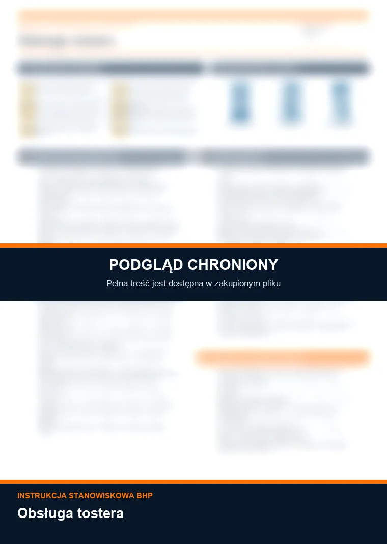Instrukcja BHP - Obsługa tostera - chroniony podgląd instrukcji stanowiskowej