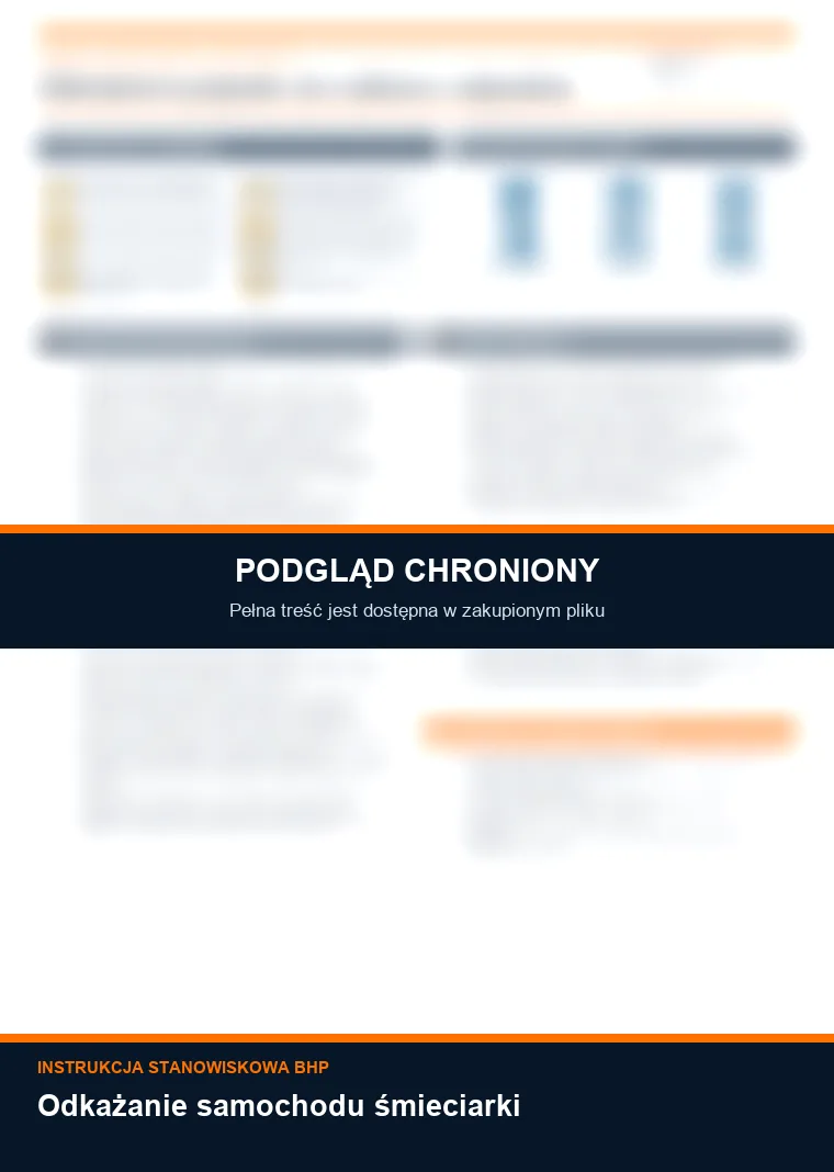 Instrukcja BHP - Odkażanie samochodu śmieciarki - chroniony podgląd instrukcji stanowiskowej