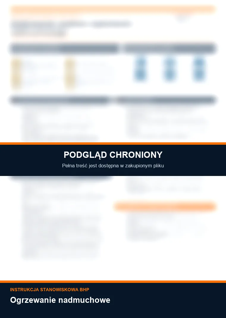 Instrukcja BHP - Ogrzewanie nadmuchowe - chroniony podgląd instrukcji stanowiskowej