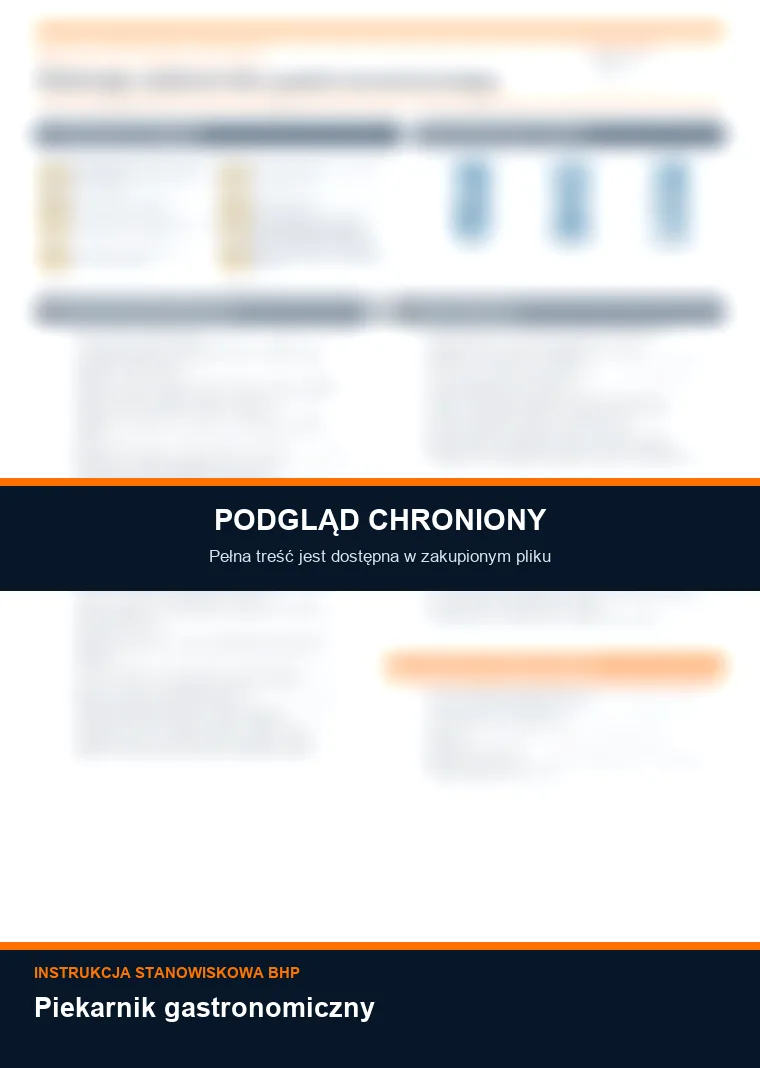 Instrukcja BHP - Piekarnik gastronomiczny - chroniony podgląd instrukcji stanowiskowej