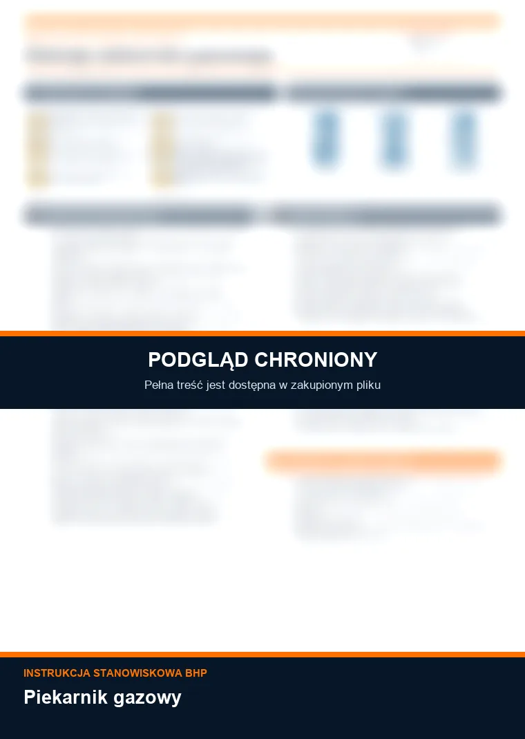 Instrukcja BHP - Piekarnik gazowy - chroniony podgląd instrukcji stanowiskowej