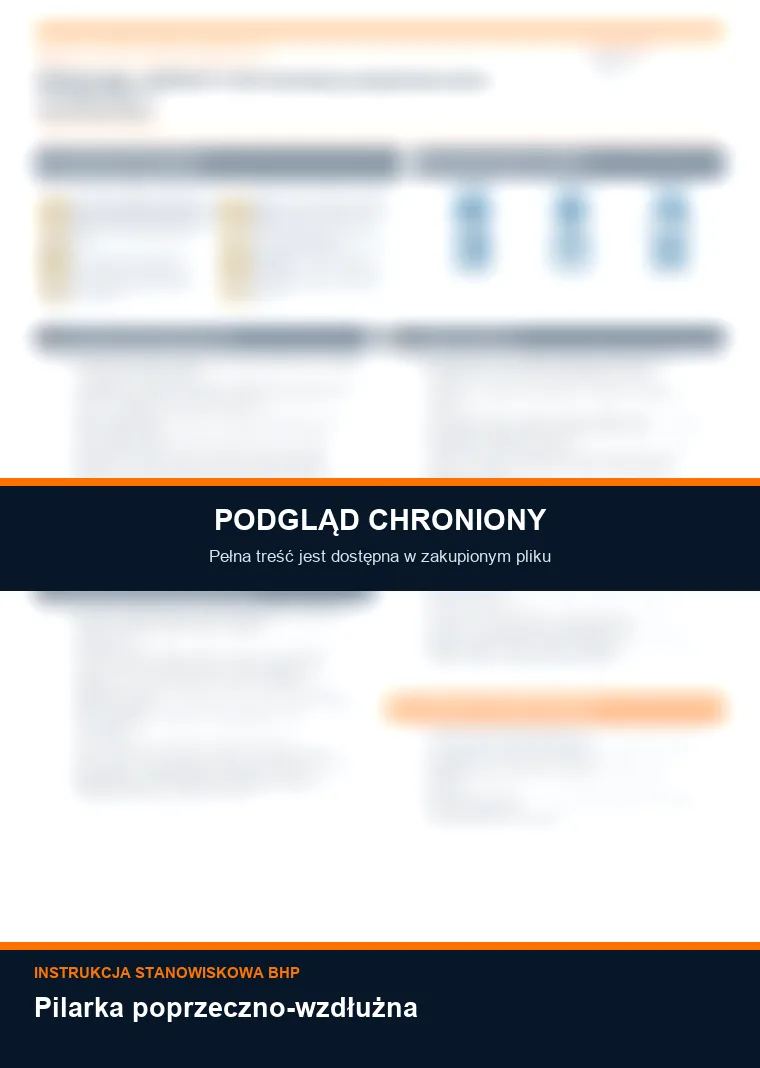 Instrukcja BHP - Pilarka poprzeczno-wzdłużna - chroniony podgląd instrukcji stanowiskowej