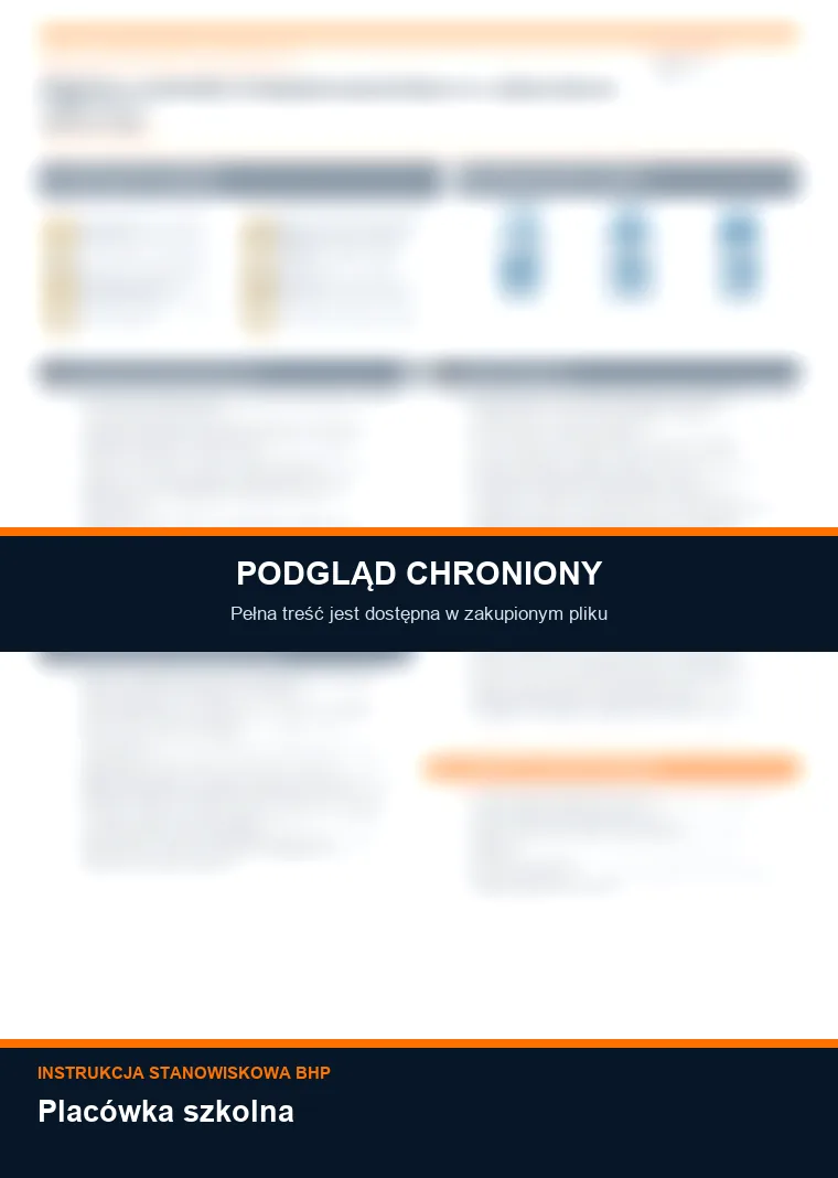 Instrukcja BHP - Placówka szkolna - chroniony podgląd instrukcji stanowiskowej