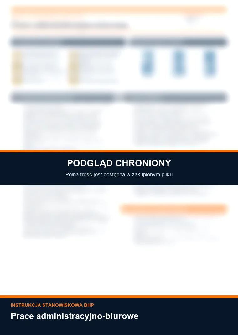 Instrukcja BHP - Prace administracyjno-biurowe - chroniony podgląd instrukcji stanowiskowej