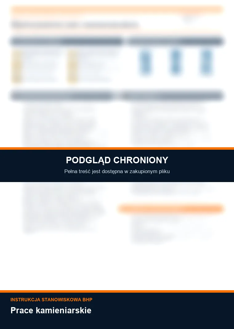 Instrukcja BHP - Prace kamieniarskie - chroniony podgląd instrukcji stanowiskowej