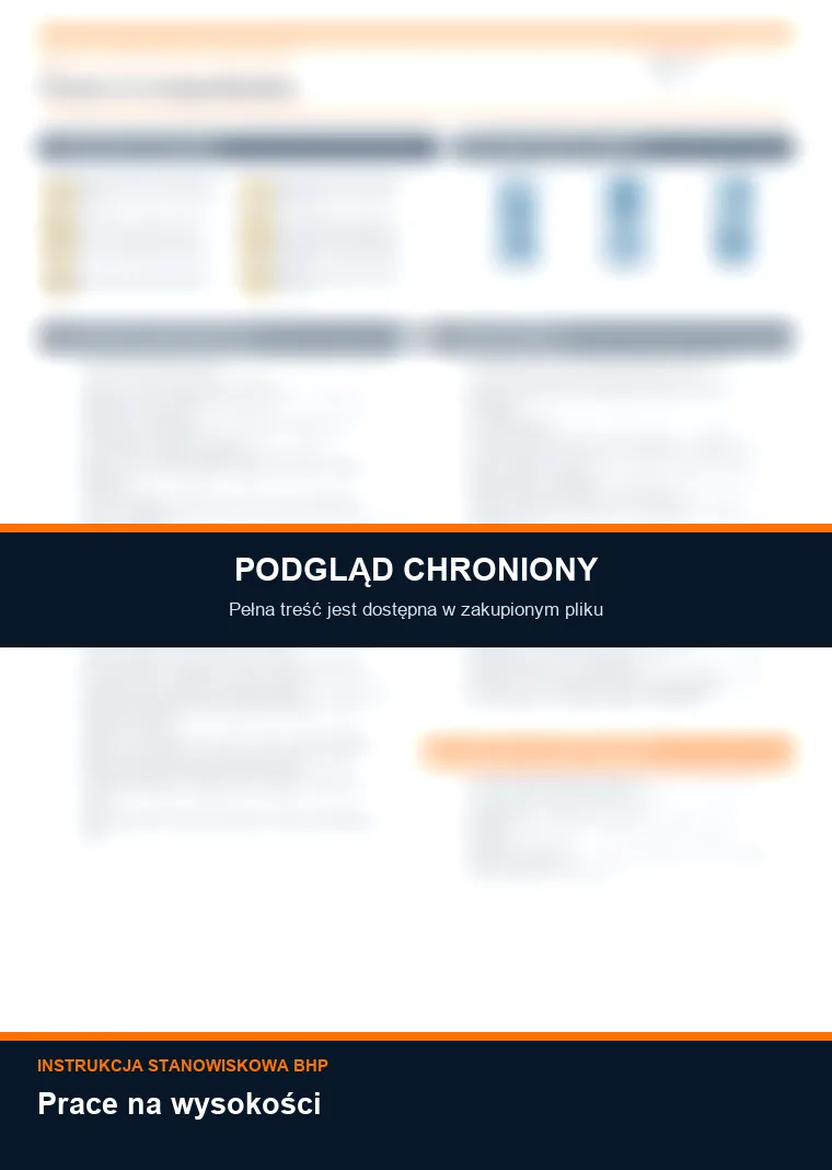 Instrukcja BHP - Prace na wysokości - chroniony podgląd instrukcji stanowiskowej