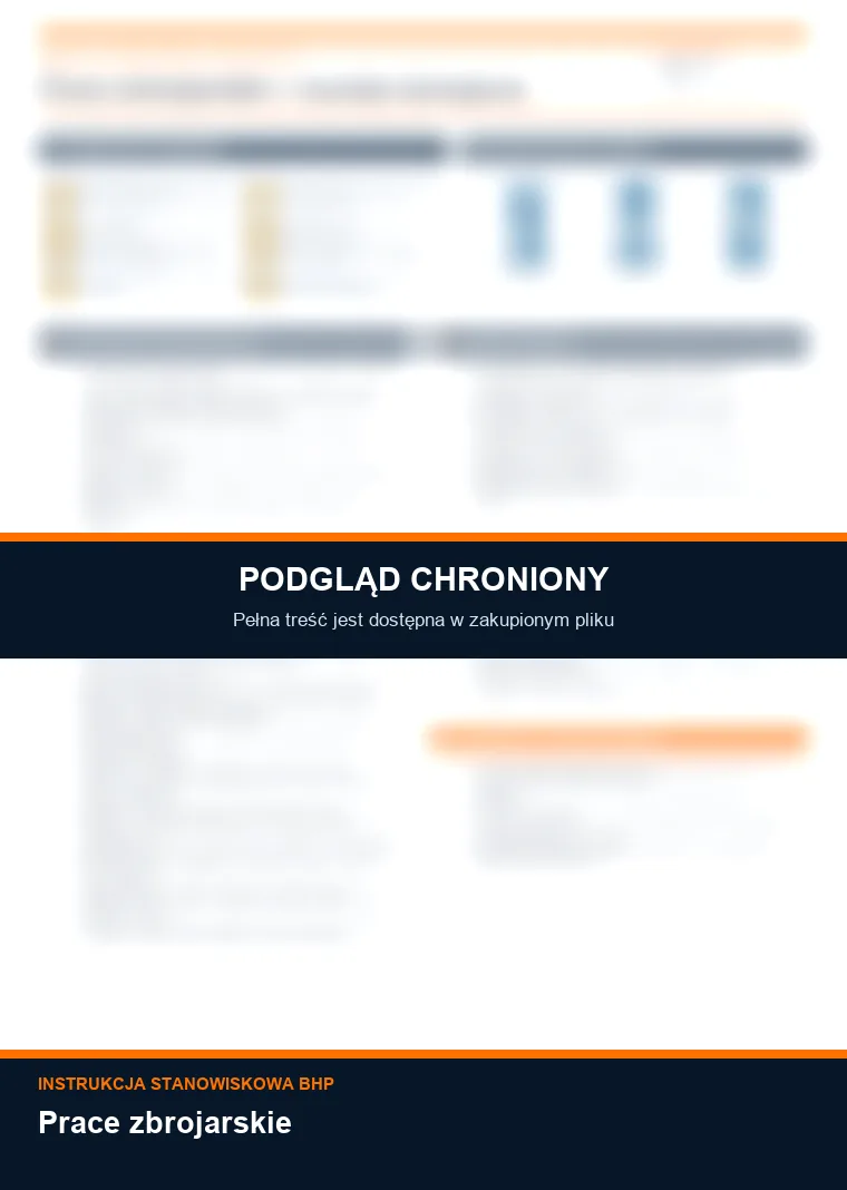 Instrukcja BHP - Prace zbrojarskie - chroniony podgląd instrukcji stanowiskowej