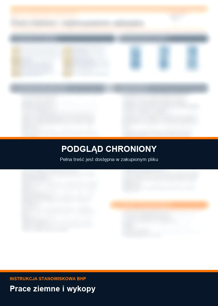 Instrukcja BHP - Prace ziemne i wykopy - chroniony podgląd instrukcji stanowiskowej