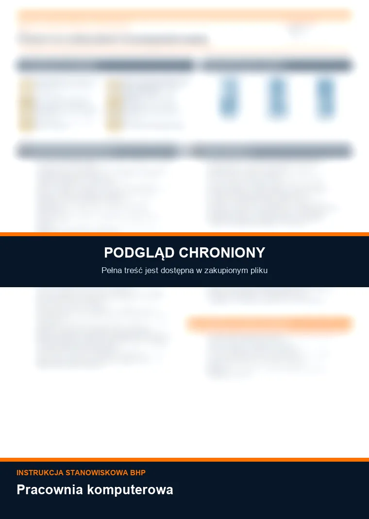 Instrukcja BHP - Pracownia komputerowa - chroniony podgląd instrukcji stanowiskowej