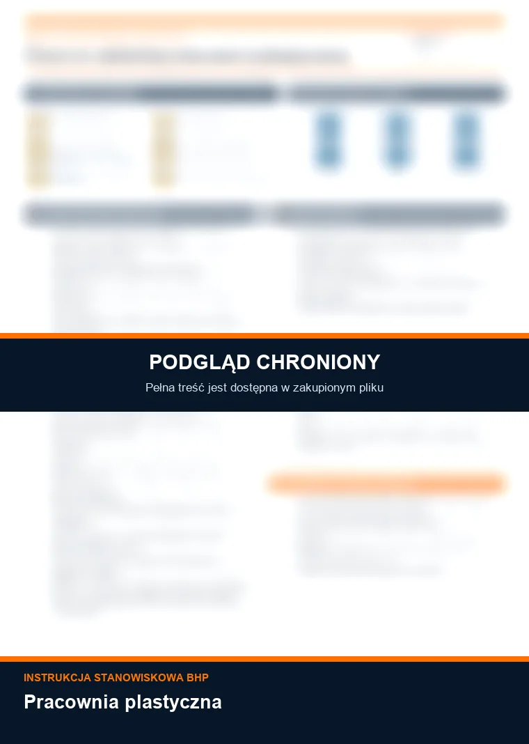 Instrukcja BHP - Pracownia plastyczna - chroniony podgląd instrukcji stanowiskowej