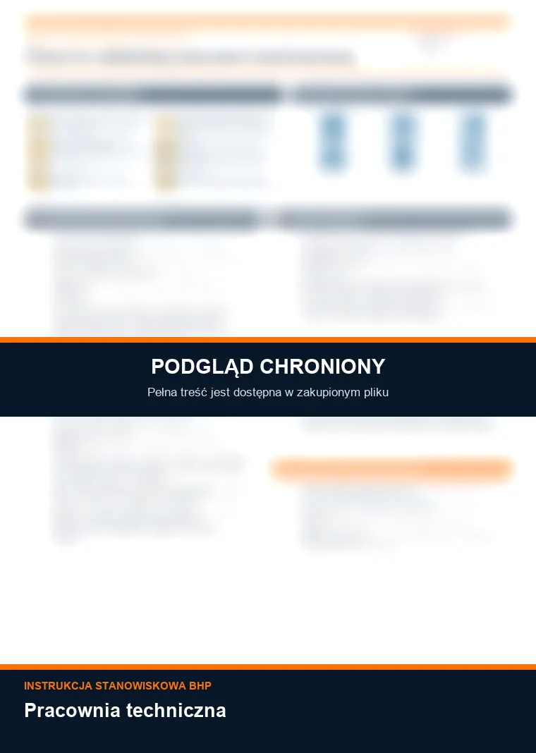 Instrukcja BHP - Pracownia techniczna - chroniony podgląd instrukcji stanowiskowej