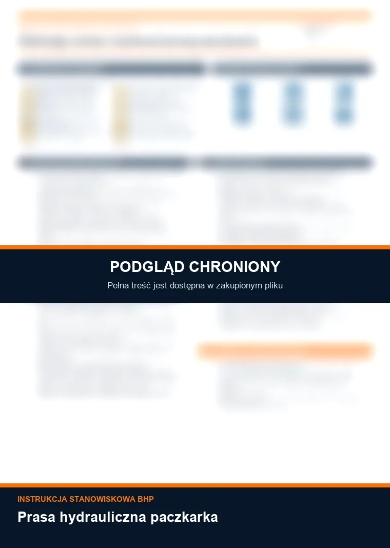 Instrukcja BHP - Prasa hydrauliczna paczkarka - chroniony podgląd instrukcji stanowiskowej
