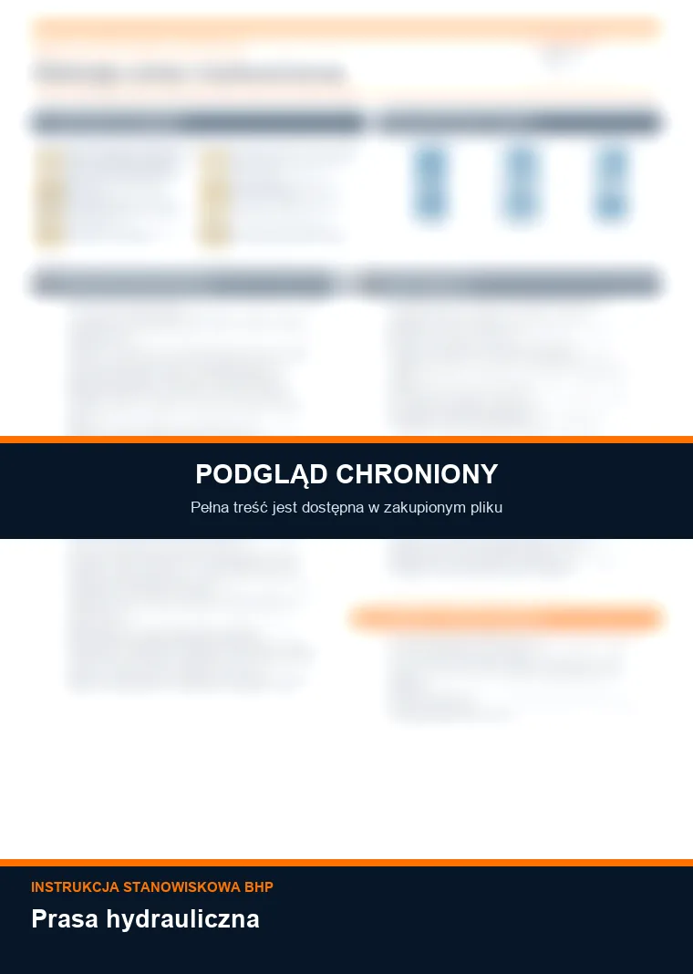 Instrukcja BHP - Prasa hydrauliczna - chroniony podgląd instrukcji stanowiskowej