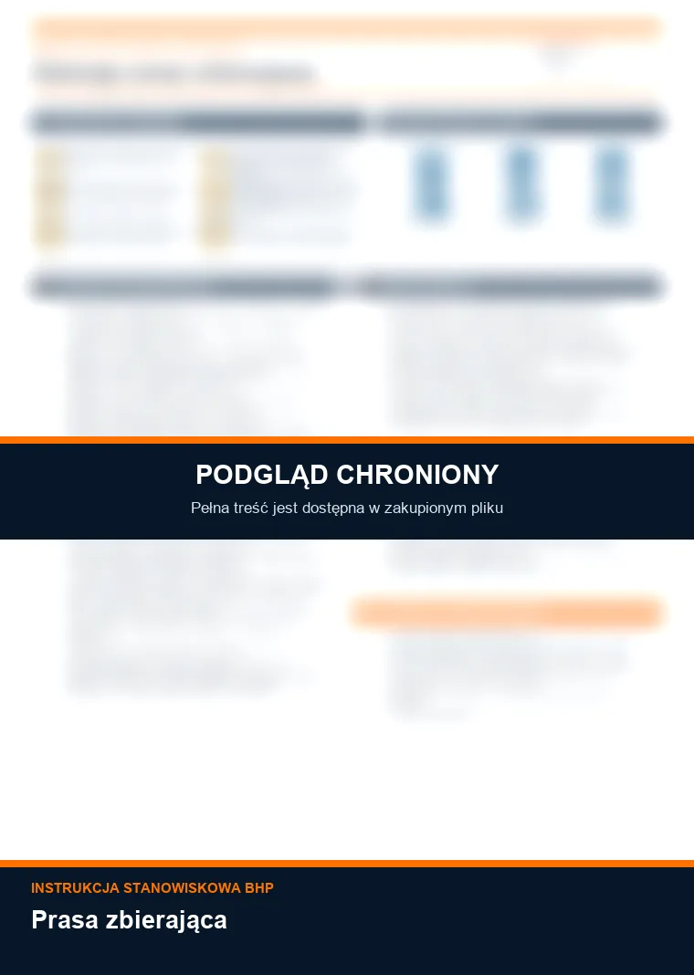 Instrukcja BHP - Prasa zbierająca - chroniony podgląd instrukcji stanowiskowej