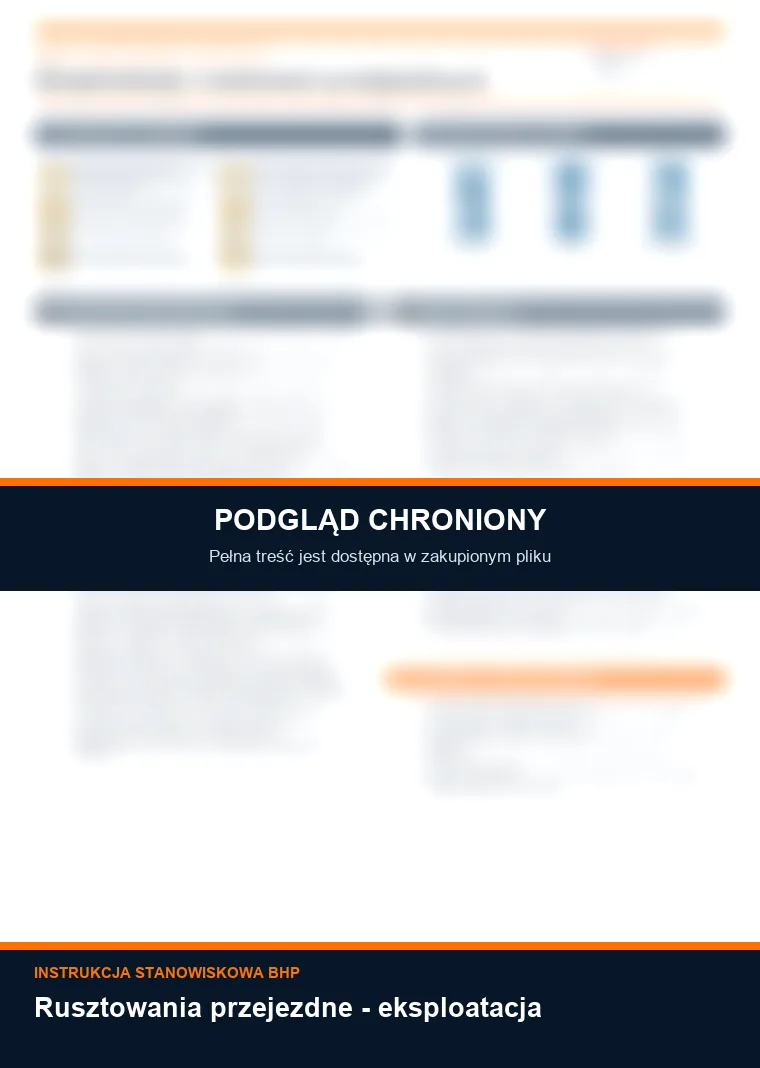 Instrukcja BHP - Rusztowania przejezdne - eksploatacja - chroniony podgląd instrukcji stanowiskowej