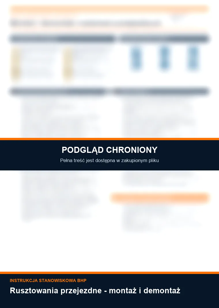 Instrukcja BHP - Rusztowania przejezdne - montaż i demontaż - chroniony podgląd instrukcji stanowiskowej