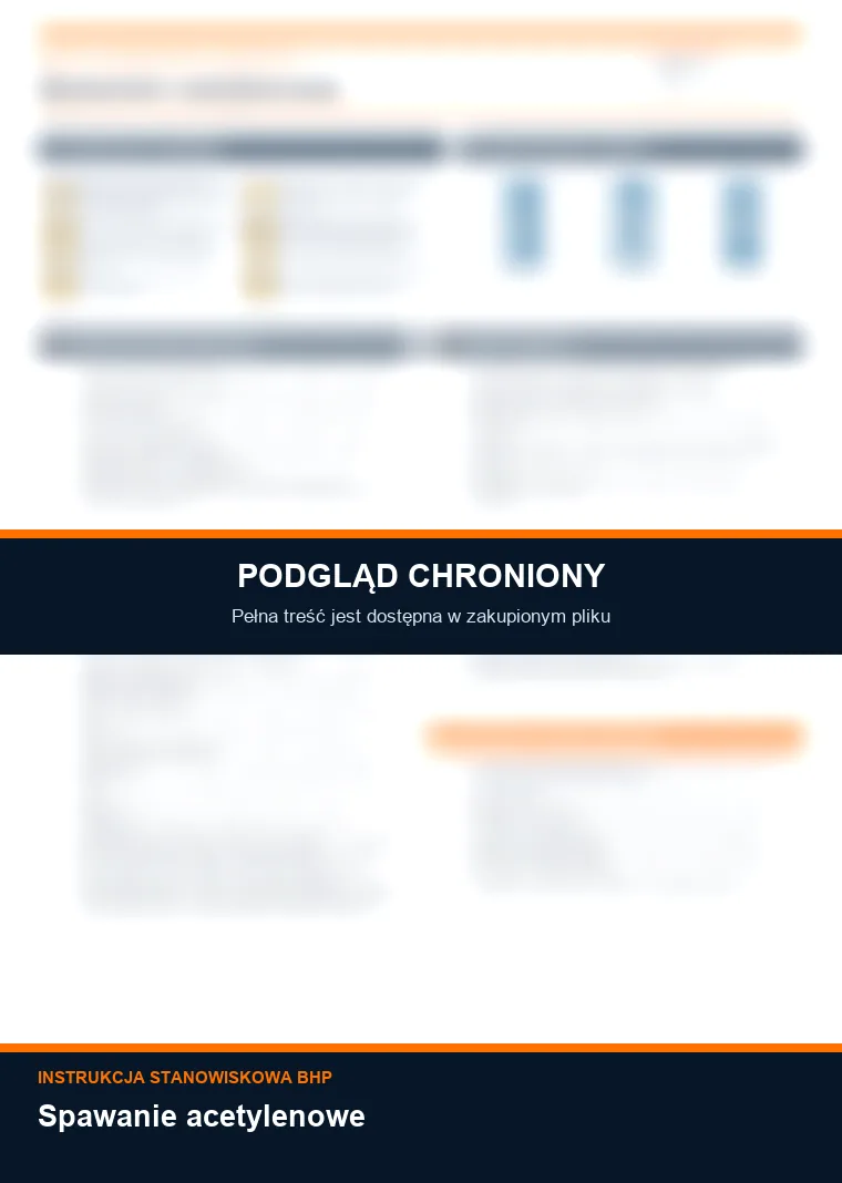 Instrukcja BHP - Spawanie acetylenowe - chroniony podgląd instrukcji stanowiskowej