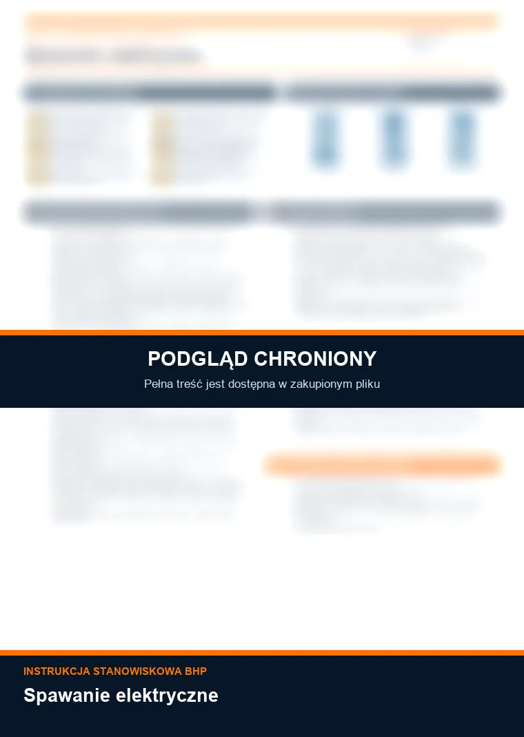 Instrukcja BHP - Spawanie elektryczne - chroniony podgląd instrukcji stanowiskowej